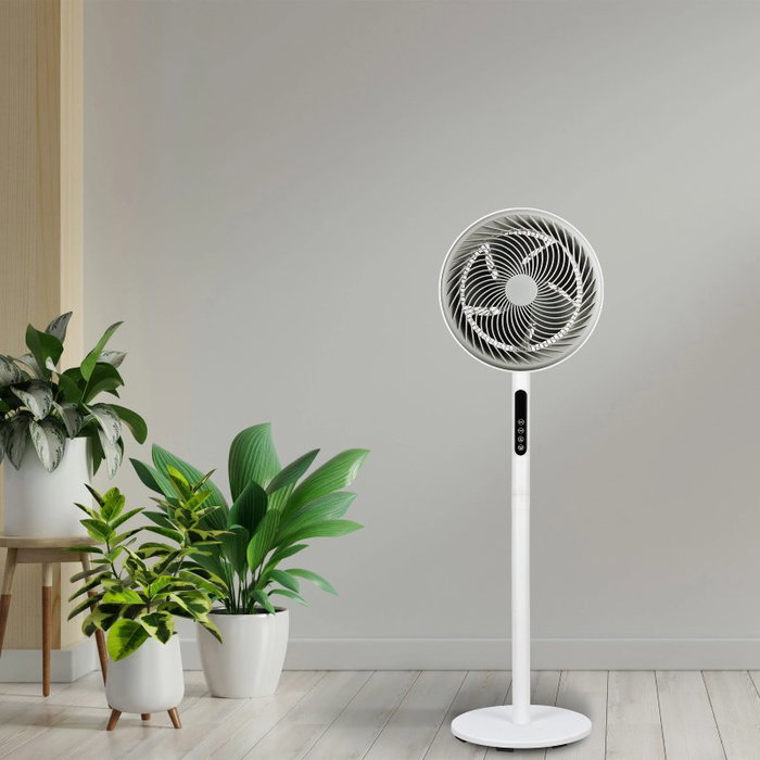 Daewoo DW9007 Ventilador de Pie 80W 25cm 5 Aspas 3 Velocidades con Mando a Distancia